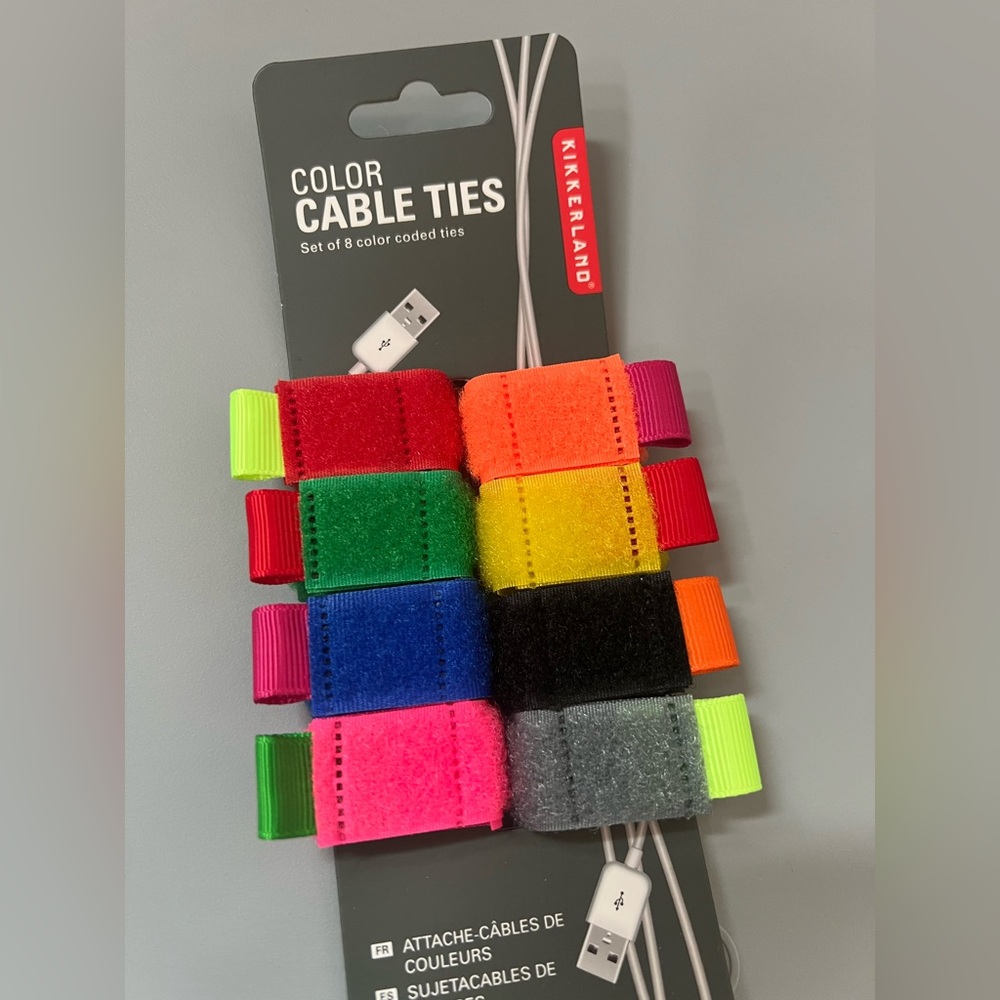 KIKKERLAND cable ties set NEW office electronics power cord home label marker